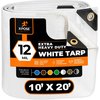 Xpose Safety 10 ft x 20 ft Heavy Duty 12 Mil Tarp, White, Polyethylene WHD-1020-X-A